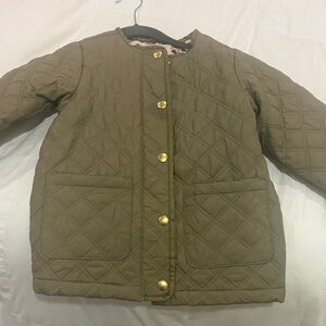 Crewcuts Kids Olive Puffer Jacket with Gold Buttons